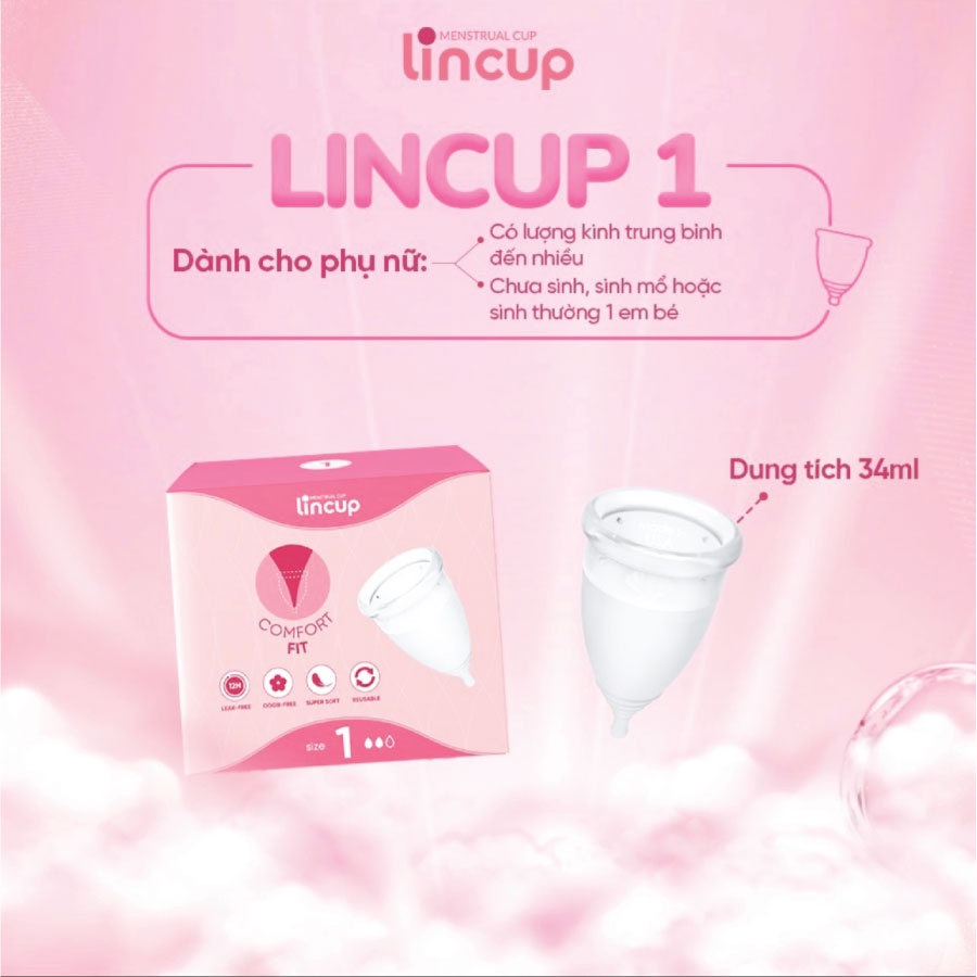 Ảnh Combo 2 bộ cốc nguyệt san Lincup size 25ml/34ml/40ml chính hãng an toàn, tiện lợi 3
