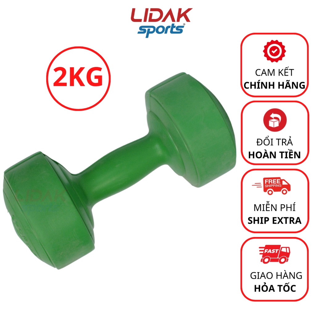 Ảnh Tạ tay nhựa 2kg Lidak, bên trong ruột tạ có lõi thép - LIDAK SPORT 3