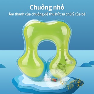 Phao Bơi Cho Bé Hình Cá Voi Gấu, Vòng Bơi Dưới Nách An Toàn, Có Thể Tháo Rời, Bơm Hơi Cho Trẻ Em