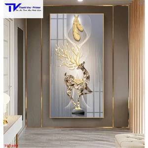 Tranh Treo Tường Hươu Hiện Đại , Tranh Tráng Gương D40x60cm D50x75cm D60x90cm D70x110m