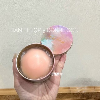 HỘP 5 ĐÔI DÁN TI SILICON DIỆN MẠO MỚI HỘP HỒNG LOANG XINH
