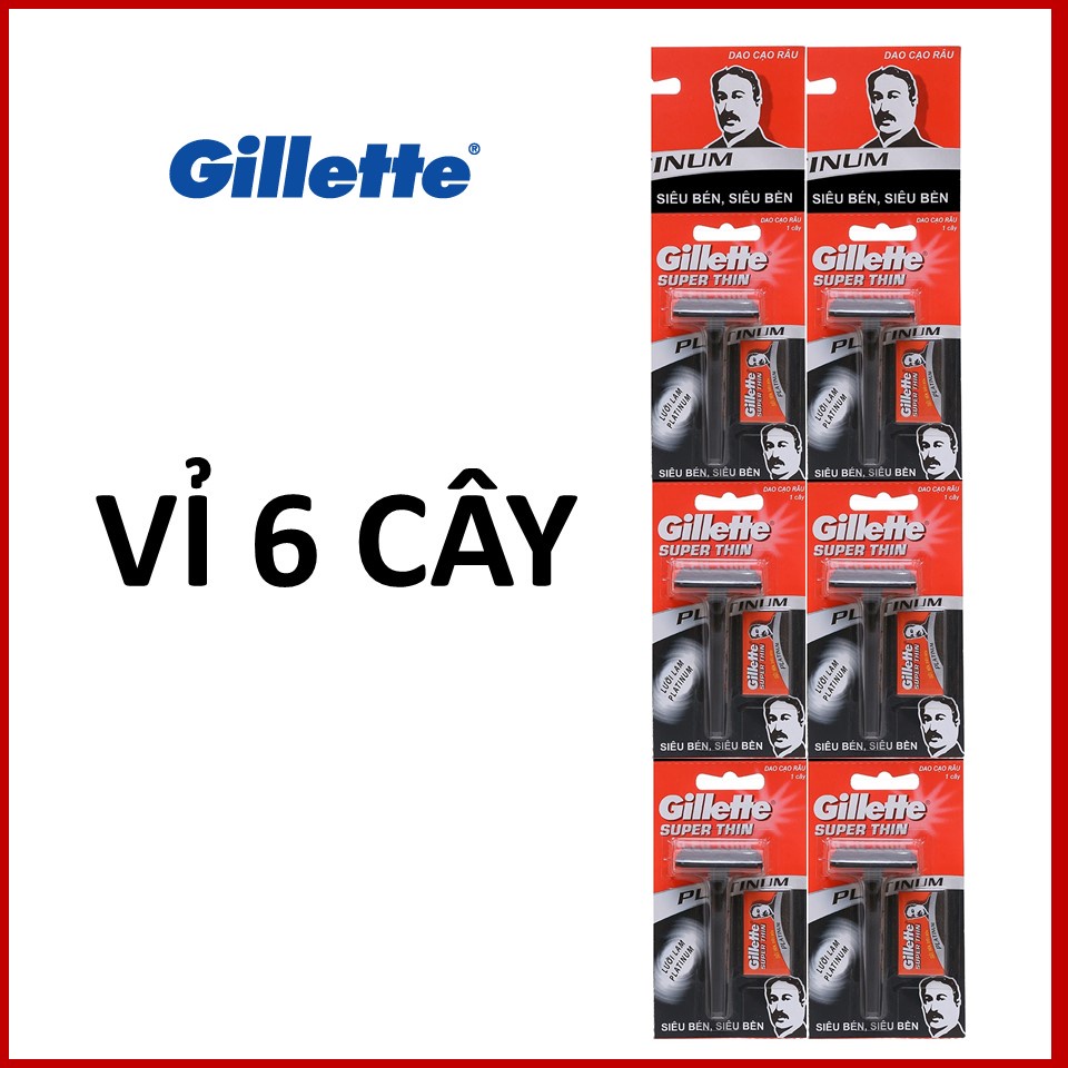 Bàn cạo/Dao cạo râu cán đen GILLETTE SUPER THIN ( Tặng kèm lưỡi lam ...