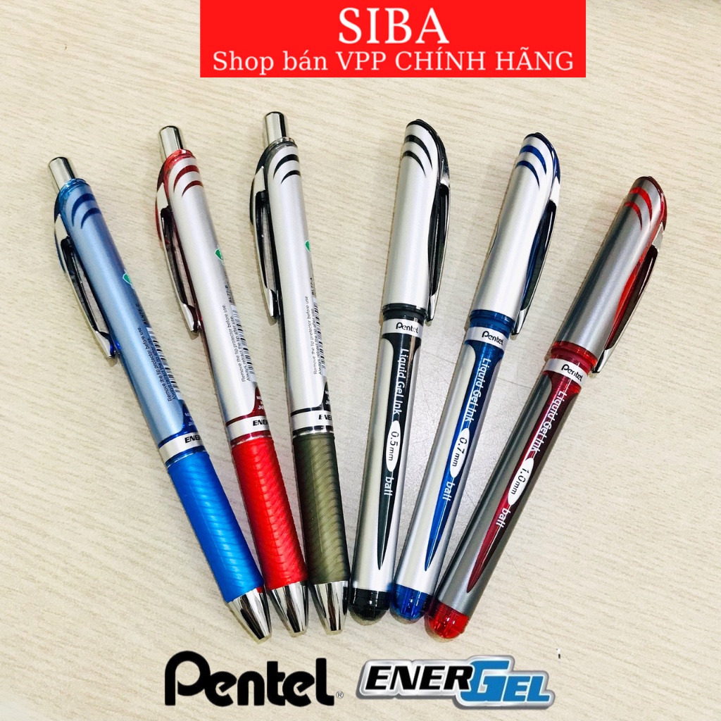 Bút ký Pentel energel Liquid Gel Ink nét mực xanh/ đỏ/ đen,  ruột thay thế