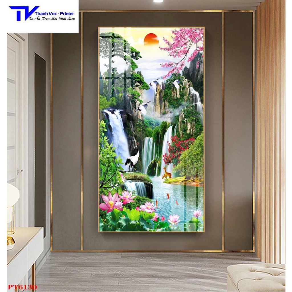 Tranh Treo Tường Phong Thuỷ Đứng D40x60cm D50x75cm D60x90cm D70x120cm