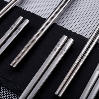 Combo 5 Đôi Đũa Inox 304 Cao Cấp - Đũa Ăn Cơm Chống Trượt, Sang Trọng & Bền Bỉ