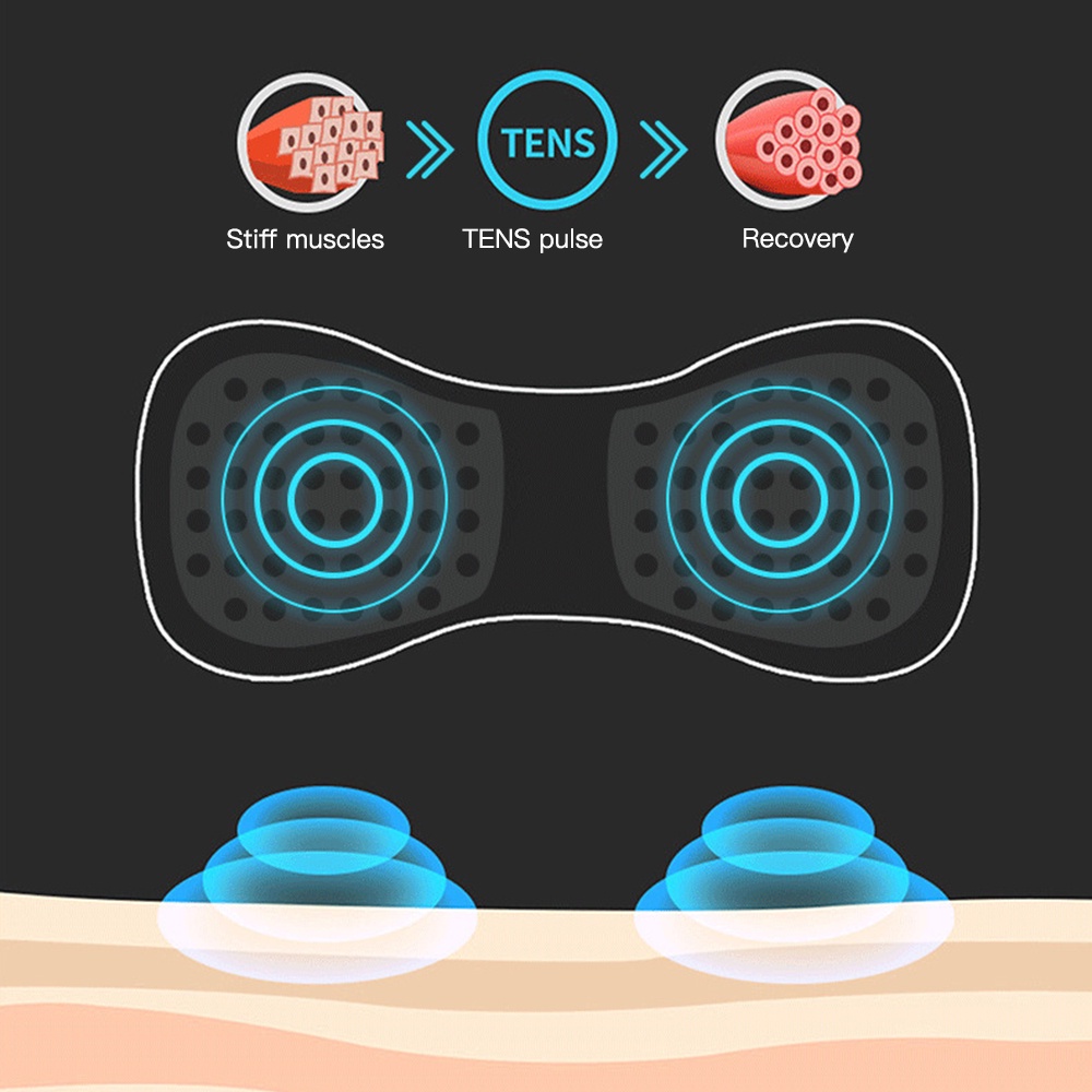 Máy Massage Cổ EMS 8 Chế Độ Kèm Miếng Dán Massage Giảm Đau Kích Thích Cơ Bắp Màn Hình LCD