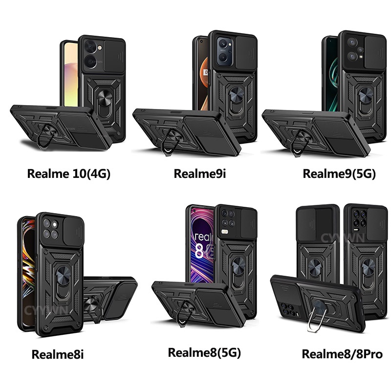 Ốp Điện Thoại Chống Sốc Có Nhẫn Đỡ Từ Tính Cho Realme 10 4G 9I 8I 9 Pro Plus 5G