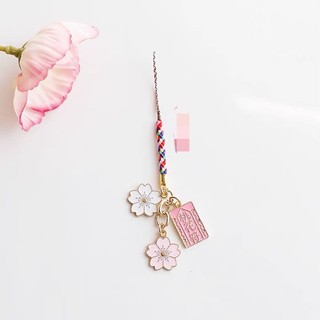 Móc Điện Thoại Di Động Hình Thỏ / Mèo / Hoa Đào Dễ Thương Chống Thất Lạc diy