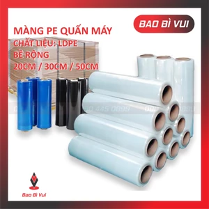 Màng PE quấn máy, pallet tiết kiệm khổ 20 cm/30 cm/ 50 cm - BAO BÌ VUI