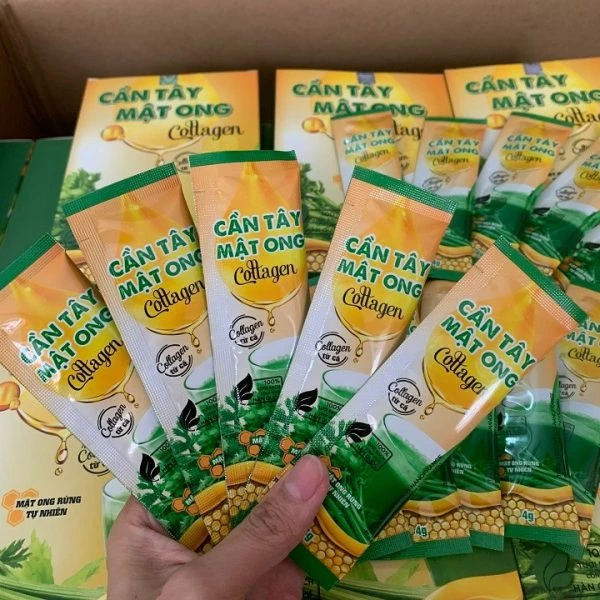 Bột Cần Tây Mật Ong Collagen Giảm cân, cần tây sấy lạnh hộp 20 gói-CMO