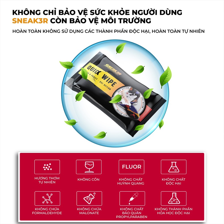 Ảnh Khăn Lau Sạch Giày Nhanh Quick Wipe Sneak3r Công Nghệ Oxi Aciton 4