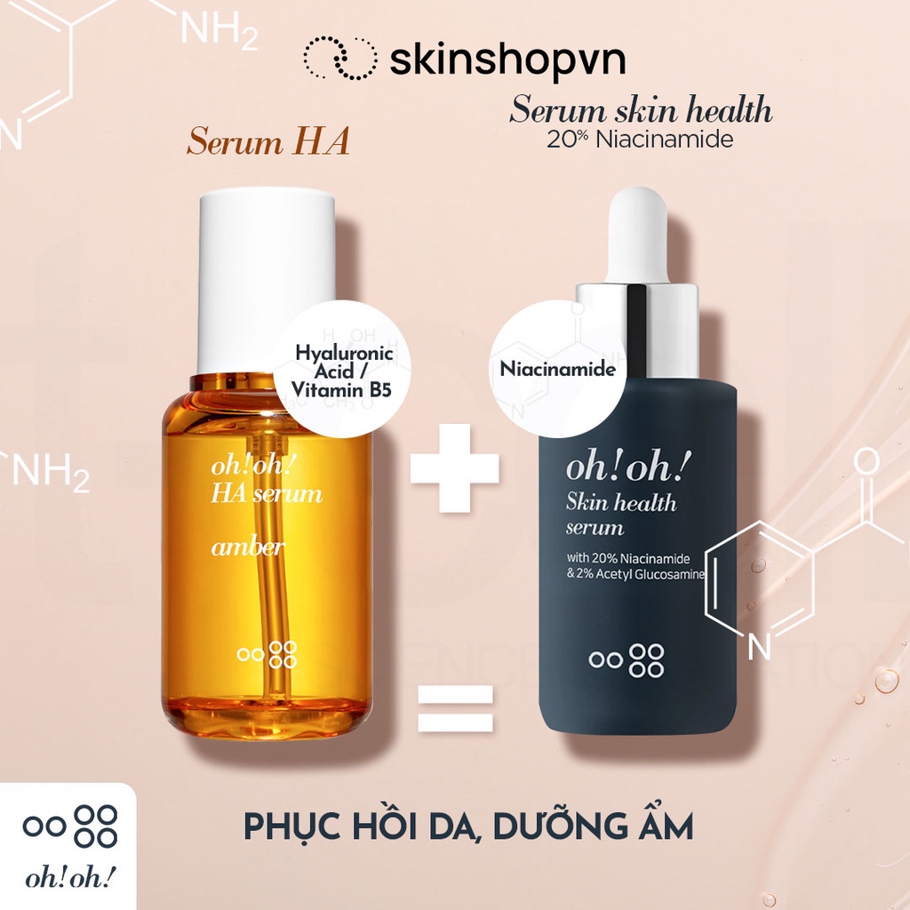 Tinh Chất Dưỡng Ẩm Căng Bóng Da Chuyên Sâu oh!oh! HA Serum Amber (30ml)