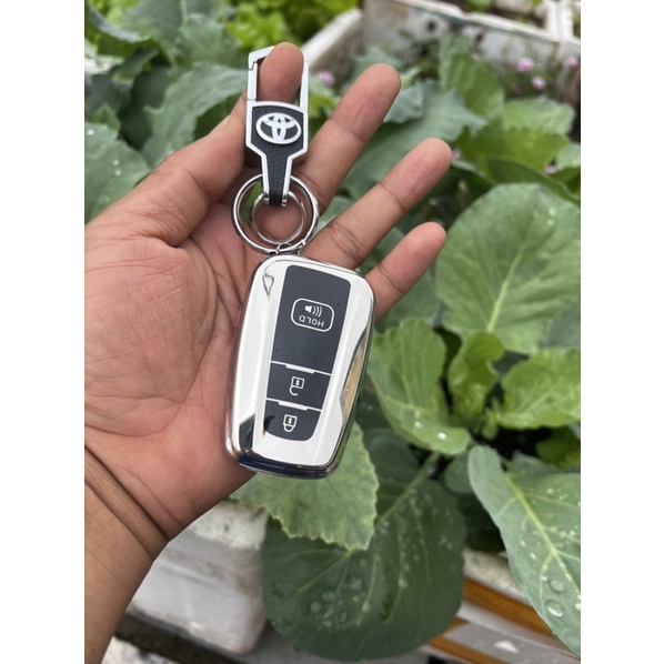 Ốp chìa khoá- bọc chùa khoá TPU Mạ inox xe ô tô Toyota cross smartkey