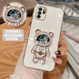 ốp lưng oppo reno 6z 5g reno 6 z 5g Ốp Điện Thoại TPU silicone Mềm Mạ Điện 3D Có Giá Đỡ Hình Gấu Kim Tuyến Cho oppo reno 6z 5g reno 6 z 5g