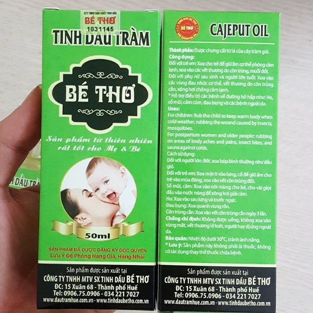 Dầu Tràm bé Thơ cho bé từ sơ sinh 100ml có tem chống hàng giả mesocshop