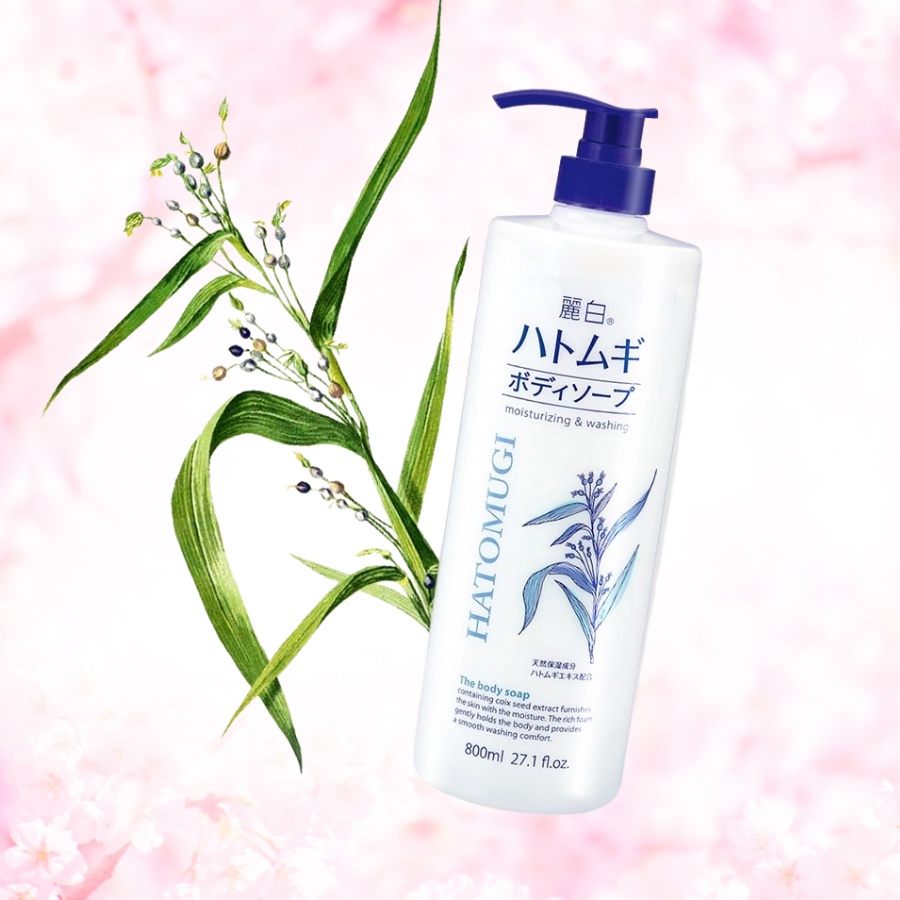 Ảnh Combo 2 chai sữa tắm Reihaku Hatomugi 800ml, 600ml dưỡng ẩm trắng da chiết xuất ý dĩ - Bahachiha 3