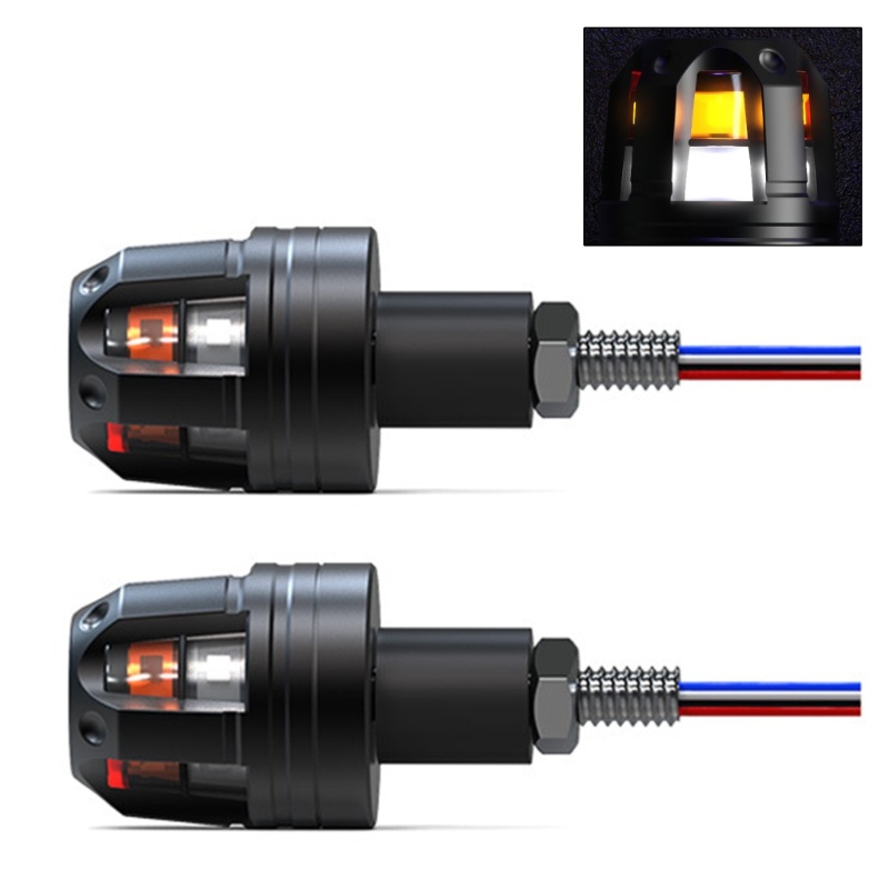 [CH *] Đèn báo rẽ Tay cầm thanh cuối tay cầm cắm đèn Blinker cho xe máy Dirt Bike