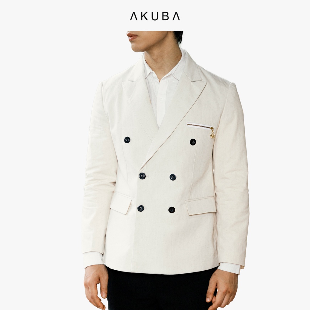 Áo Khoác Blazer Nam trơn sang trọng AKUBA form regular, mặc thoải mái, nhiều màu | 01K0171