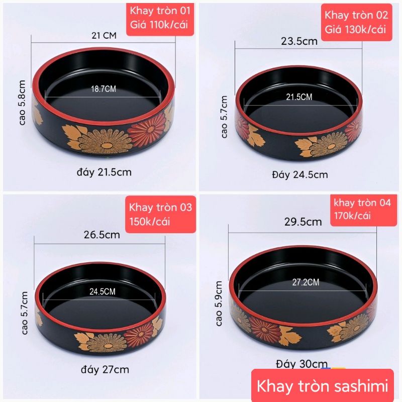 [CHUYÊN BẾP NHẬT] Khay tròn Nhật/khay tròn sushi Nhật