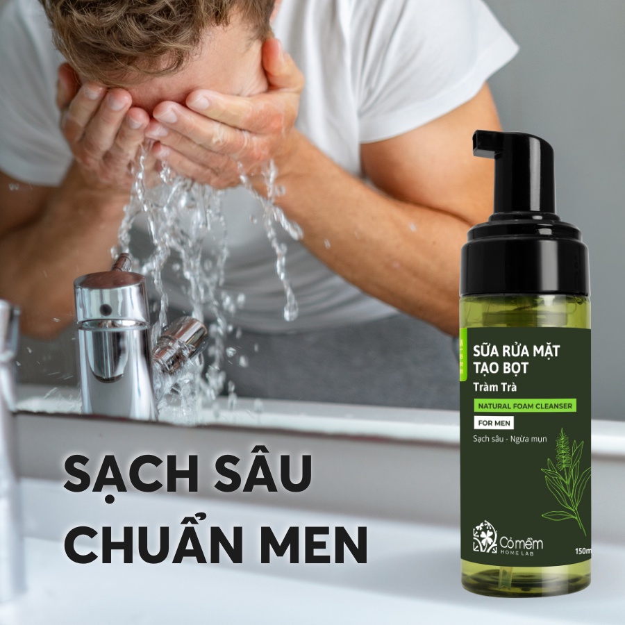Ảnh Sữa Rửa Mặt Tạo Bọt Tràm Trà Cho Nam Sạch Sâu Chuẩn Men Kiềm Dầu Giảm Mụn Cỏ Mềm 150ml 2
