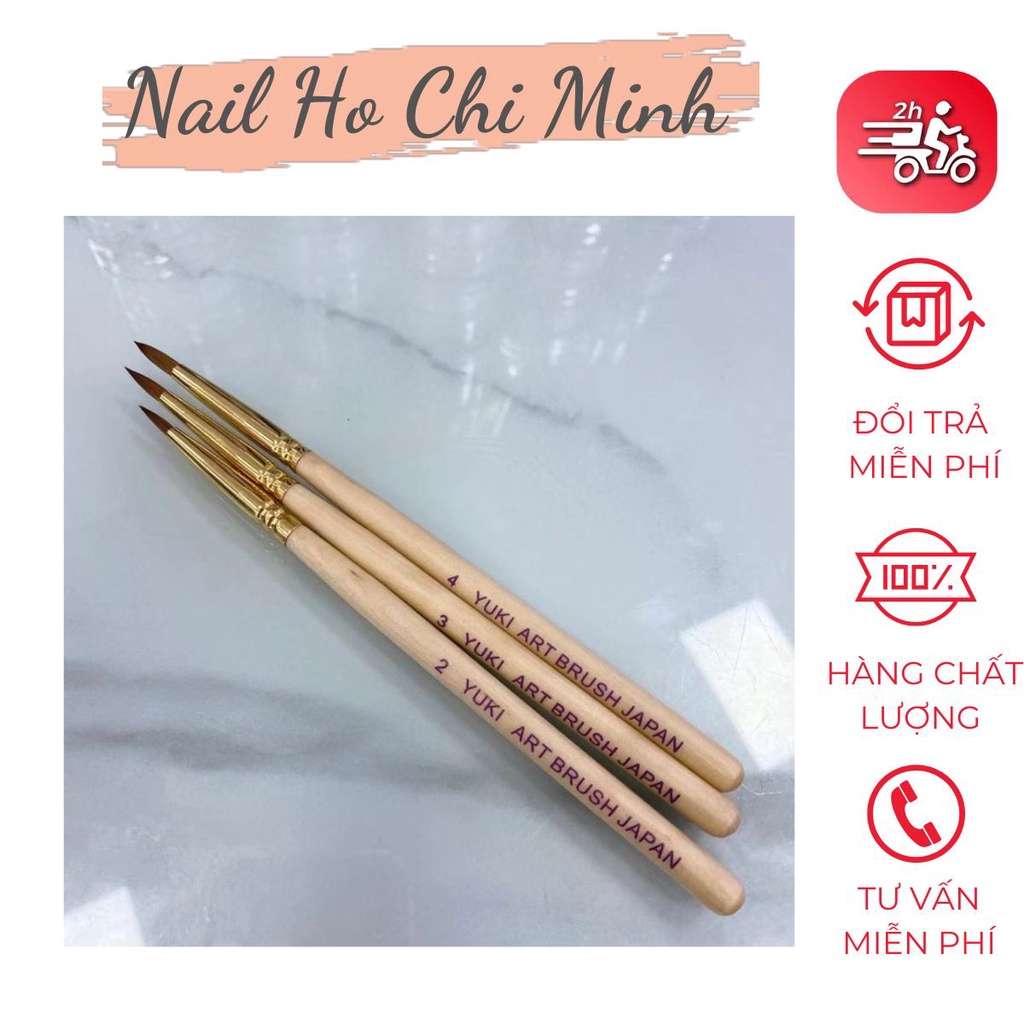 Cọ đắp hoa Yuki chính hãng 3 sizes (2; 3; 4) - Cọ đắp hoa chuyên dụng (có bán từng chiếc)