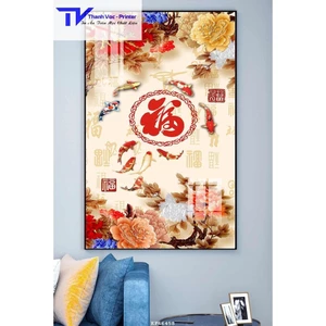 Tranh Treo Tường Chữ Trung , Tranh Tráng Gương D40x60cm D50x75cm D60x90cm D70x120m