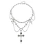 KIN Gothic Chữ Thập Mân Côi Vòng Cổ Vintage Quyến Rũ Mặt Dây Chuyền Vòng Cổ Punk Choker Trang Sức