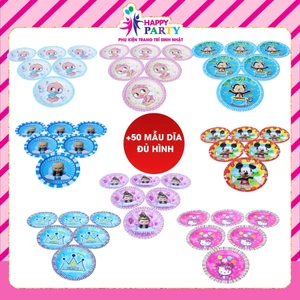 Bộ 6 Dĩa Giấy Đủ Hình Ảnh Cần Thiết Nhất Cho Buổi Sinh Nhật tại Happy Party