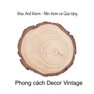 Đế gỗ lót nến thơm trang trí phong cách vintage