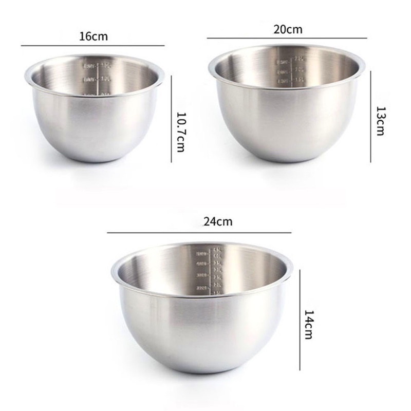 Tô Thố Trộn Salad Đánh Trứng trộn bột bánh kem inox 304 loại mờ