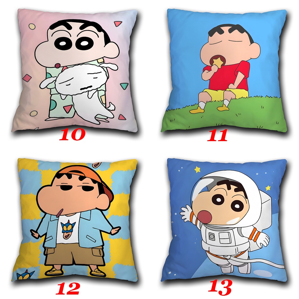 Vỏ Gối Polyester Một Mặt In Hình Cậu Bé Bút Chì Shin-chan Dễ Thương Trang Trí Nhà Cửa / Xe Hơi (Không Kèm Lõi)