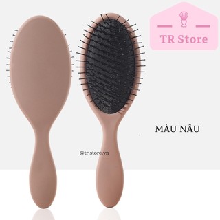 Lược paddle brush gỡ rối giảm rụng tóc massage da đầu dạng tròn