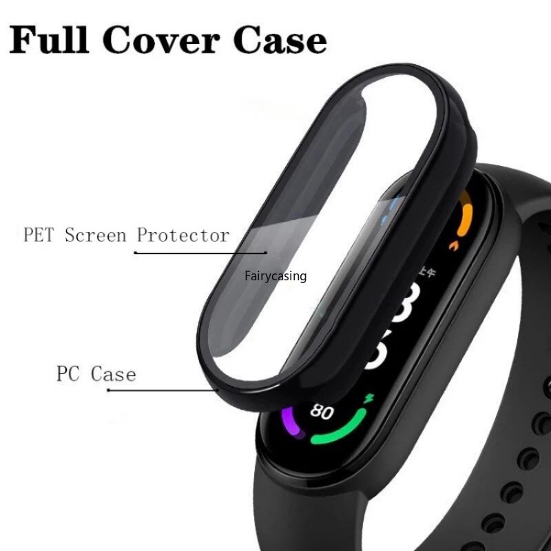 Đồng hồ bảo hiểm toàn diện 360 Kính 9D cho Xiaomi Mi Band 10 9 8 7 6 Phụ kiện Bảo vệ màn hình