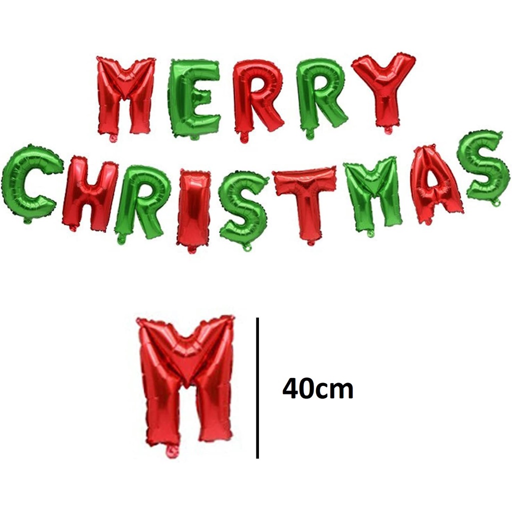 Bóng MERRY CHRISTMAS trang trí Giáng Sinh  Bóng nhôm chữ merry christmas