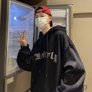 Áo nỉ bông chui đầu dáng rộng, có mũ áo hoodie in hình chữ thập hai mặt thích hợp cho cả nam và nữ