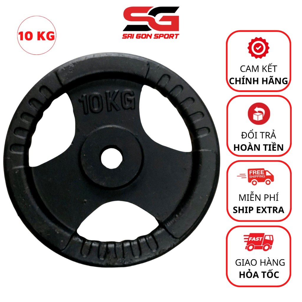 Tạ Gang 10kg Tập Gym đĩa Tạ Gang Phi 30 Bánh Tạ Sắt Loại 1 Giá Rẻ