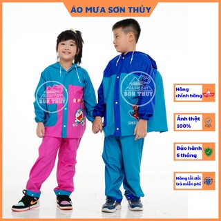 ( HÀNG SỊN )Áo mưa bộ trẻ em Sơn Thủy có lưng che cặp , bộ áo mưa dễ thương bằng PVC cao cấp an toàn cho bé trai bé gái