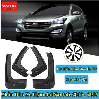 Chắn Bùn Hyundai Santafe 2013 -2018 Chất liệu Nhựa Dẻo Tặng kèm Ốc Vít ,Bộ 4 Chiếc Hàng Cao Cấp