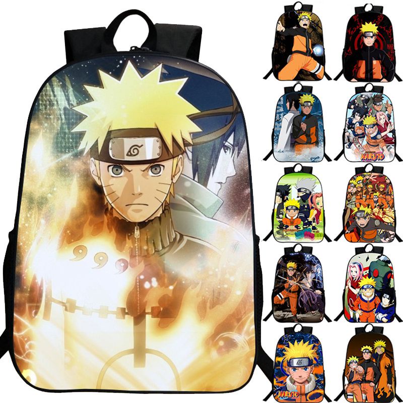 Ba lô đi học họa tiết nhân vật anime Naruto Kakashi Uchiha Itachi Quà cho trẻ em