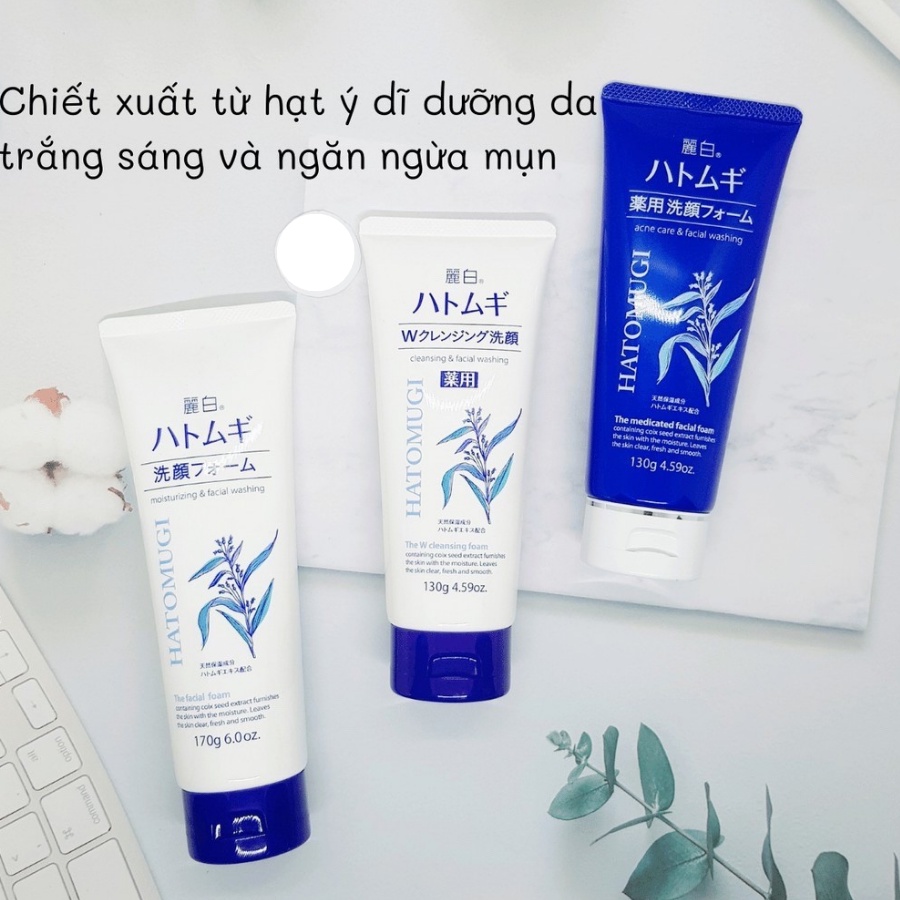 Ảnh Combo sữa tắm 800ml sữa rửa mặt 130g dưỡng ẩm làm trắng da Reihaku Hatomugi ý dĩ - Bahachiha 2