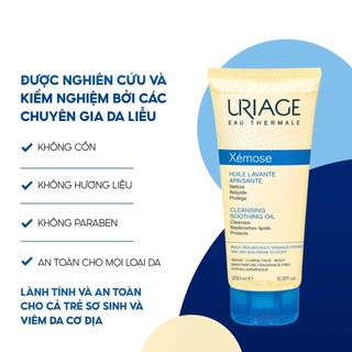 Gel làm sạch dạng gel-oil cho da khô, viêm da cơ địa, chàm URIAGE XÉMOSE HUILE LAVANTE APAISANTE 200ml/500ml