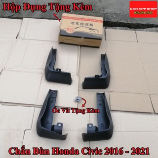 Chắn Bùn Honda Civic Đời 2016-2021 Chất liệu Nhựa Dẻo Tặng kèm Ốc Vít ,Bộ 4 Chiếc Hàng Loại 1