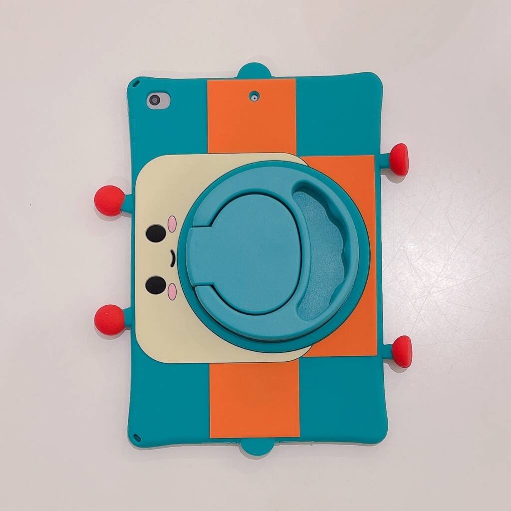 Vỏ Robot Họa Tiết Silicon Tương Thích Với Mini 1 2 3 4 5 6 IPad 7 8 9 10th Air11 Air2 Air3 Air4 Air5 10.9 "Pro9.7 Pro10.5 10.2" Pro11 2024 A16 Chân Đế