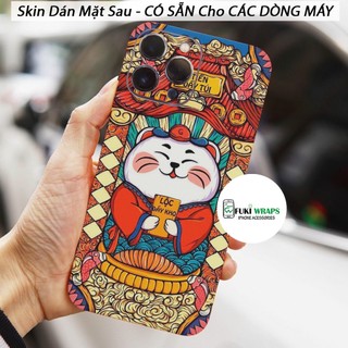 Miếng dán Skin Mặt lưng Sau Mèo Thần Tài M06 FULL VIỀN Dành Cho Các dòng ANDROID , 16 pro max 15 pro max 14 pro max