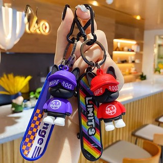 Móc khóa hình gấu trượt ván đường phố siêu cute nhiêu màu đẹp  -  moc khoa xe
