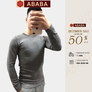 Áo len nam cổ tròn dài tay ABABA, len visco mềm mịn, giữ ấm tốt, dễ chịu cho da - ABABA-TRONVC