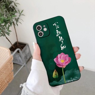 Ốp lưng iphone hoa sen chữ thư pháp Bình An vuông dẻo - ốp iphone 17 16 16promax 12 13 14 15 Pro max 11 Pro X XS MAX