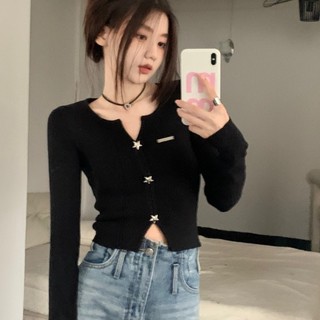 Áo Croptop Dệt Kim Tay Dài Thời Trang Dành Cho Nữ