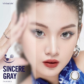 Kính áp tròng VIVIMOON LENS cận khóa ẩm màu xám xanh Sincere Gray Moisture hạn sử dụng 3 - 6 tháng