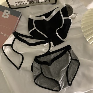 Quần Lót Cotton Không Đường May Mềm Mại Kháng Khuẩn Phối Màu Tương Phản Chất Lượng Cao Cho Nữ